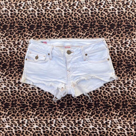 ♡︎ 2000s white denim shorts ♡︎ - Picture 1 of 8